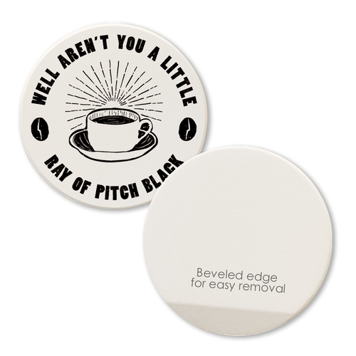 Little Ray of Pitch Black Coffee Car Coaster / Magnet