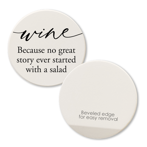 Wine No Great Story Car Coaster / Magnet