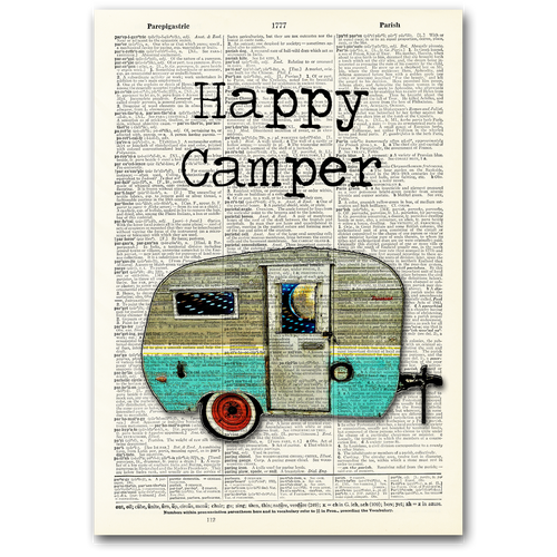 Happy Camper Dictionary Art Print