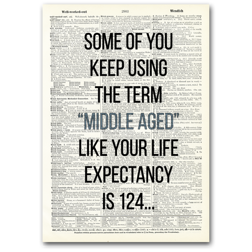 The Term Middle Aged Dictionary Art Print