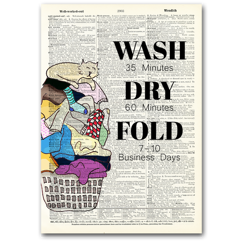 Wash Dry Fold Dictionary Art Print