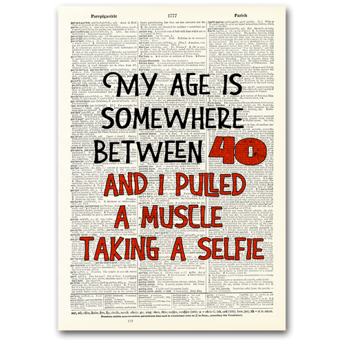 My Age Is Somewhere Dictionary Art Sign