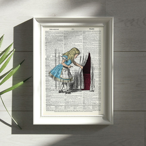 Alice Finds Door Dictionary Art Print - Tipsy Coasters & Gifts