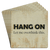 Paper coaster printed with Hang on let me overthink this