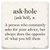 Coaster made of absorbent ceramic & cork back printed with Askhole, someone who asks for your advice, but does the opposite