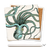 Ceramic coaster showing detail of a light blue octopus illustration