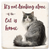 Coaster made of absorbent ceramic & cork back printed with it's not drinking alone if the cat is home & long-haired cat staring