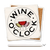 Ceramic coaster showing detail of Wine o'clock (words go in a circle around 3 glasses of wine)