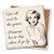 Coaster made of absorbent stone & cork back printed with marilyn monroe & we all can't be the queen saying