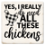 Economy coaster made of absorbent ceramic & cork back printed with Yes I really do need all these chickens