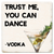 Economy coaster made of absorbent ceramic & cork back printed with Trust me you can dance, said vodka