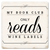 Coaster made of absorbent ceramic & cork back printed with My book club only reads wine labels