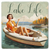 Coaster made of absorbent ceramic & cork back printed with Lake Life