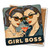 Coaster made of absorbent stone & cork back printed with Girl Boss