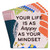 Paper coaster printed with Your Life is as Happy as Your Mindset