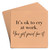 Paper coaster printed with It's Ok to Cry at Work