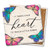 Coaster made of absorbent stone & cork back printed with butterflies & it takes a big heart to teach little minds