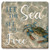 Coastal Let the Sea Set You Free Limestone Coaster