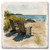 Coastal Chairs on Beach Limestone Coaster