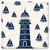 Nautical Lighthouse with Sailboats Ceramic Coaster