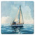 Nautical Sailboat Watercolor Ceramic Coaster