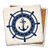 Nautical Steering Wheel with Anchor Limestone Coaster