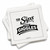 a slightly askew stack of Sipkins™ premium cotton cocktail napkins with For Sips and Giggles Sipkin™ on top