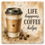 Life Happens Coffee Helps Ceramic Coaster