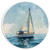 Nautical Sailboat Watercolor Car Coaster