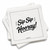 a slightly askew stack of Sipkins™ premium cotton cocktail napkins with Sip Sip Hooray! Sipkin™ on top