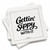 a slightly askew stack of Sipkins™ premium cotton cocktail napkins with Gettin' Sippy With It Sipkin™ on top