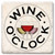 Coaster showing detail of Wine o'clock (words go in a circle around 3 glasses of wine)