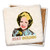 Coaster made of absorbent stone & cork back printed with Stay Golden & Warhol style picture of Betty White