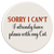 Sorry I Can't I Have Plans Cat Car Coaster / Magnet