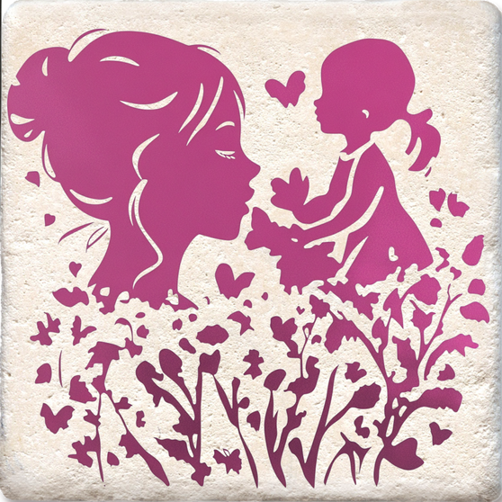 Mother and girl coaster