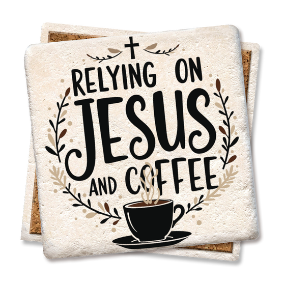 Relying on Jesus and coffee (bw)