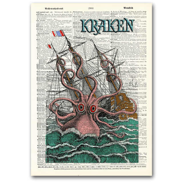 Seattle Kraken Dictionary Art Sign Tipsy Coasters & Gifts