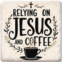 Relying on Jesus and coffee (bw)