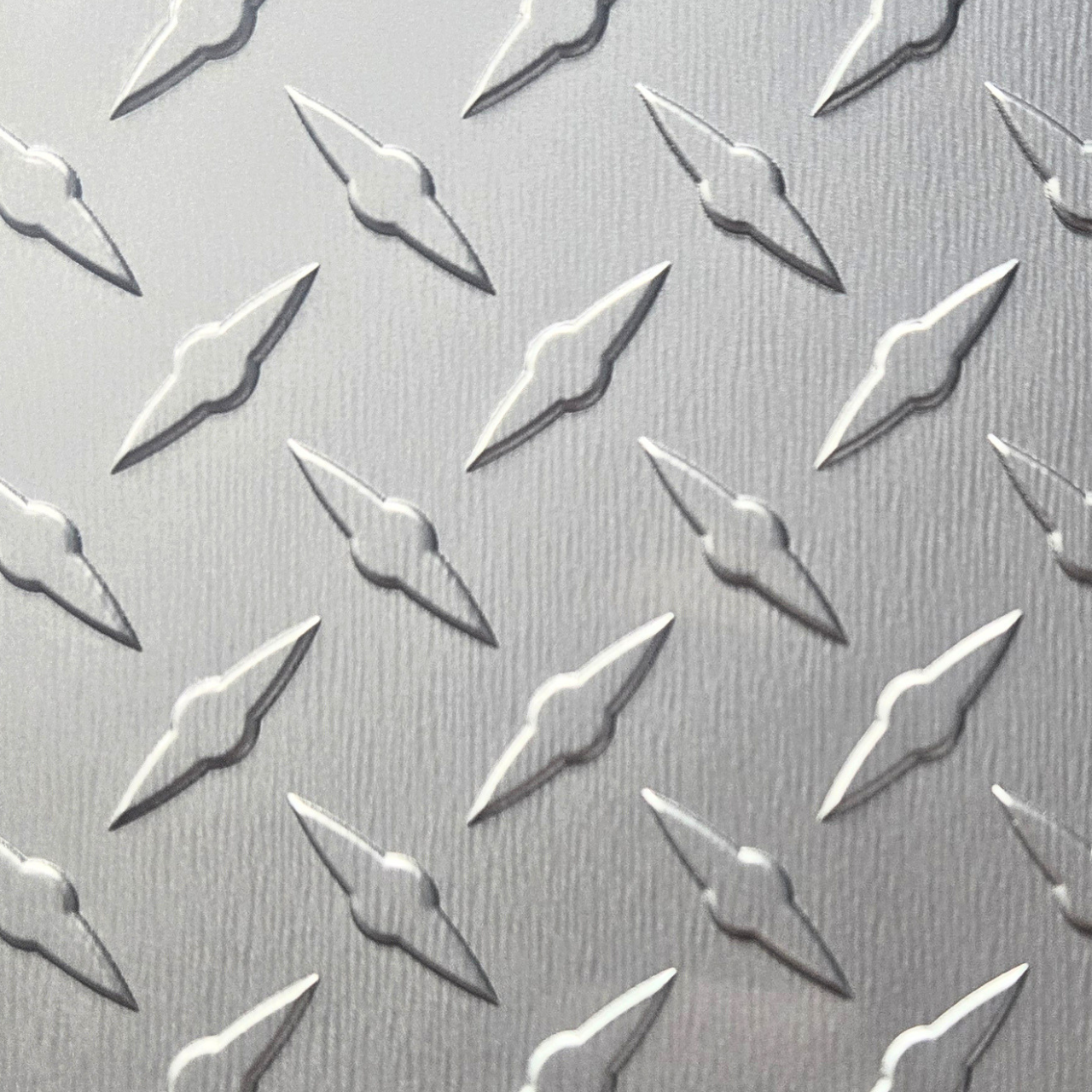 Grey diamond plate with a PVC Protective film for a no mess installation