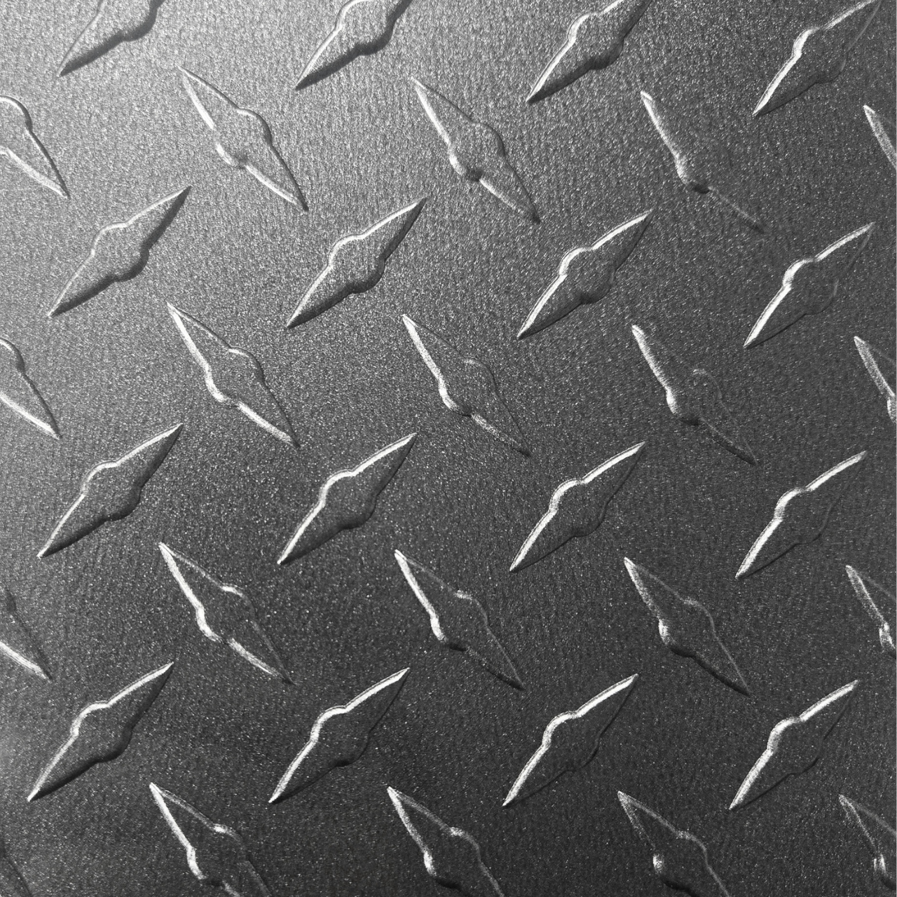 Grey diamond plate with a PVC Protective film for a no mess installation