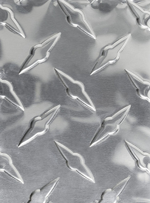 Polished 36" x 120" diamond plate .025 cosmetic grade sheet metal for trailers or wainscotting with chrome finish.