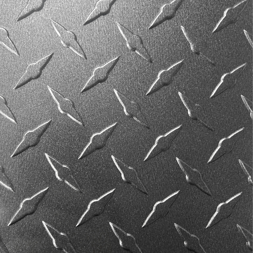 Gunmetal cosmetic aluminum diamond plate color choice for dark or light grey diamond plate for trailers or wainscot for garage walls 