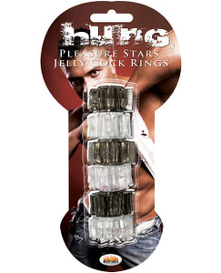 Hung Pleasure Stars Jelly Cock Rings - Black/Clear X615-HP2483 Hung Pleasure Stars Jelly Cock Rings - Black/Clear X615-HP2483