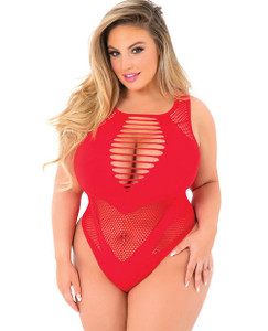 Pink Lipstick Low Blow Cut Out Bodysuit Red QN X615-PL0014-RD-OQ Pink Lipstick Low Blow Cut Out Bodysuit Red QN X615-PL0014-RD-OQ