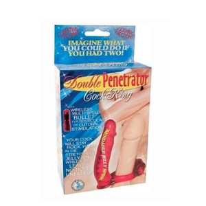 Double Penetrator Rabbit Cock Ring (Red) A451 Double Penetrator Rabbit Cock Ring (Red) A451