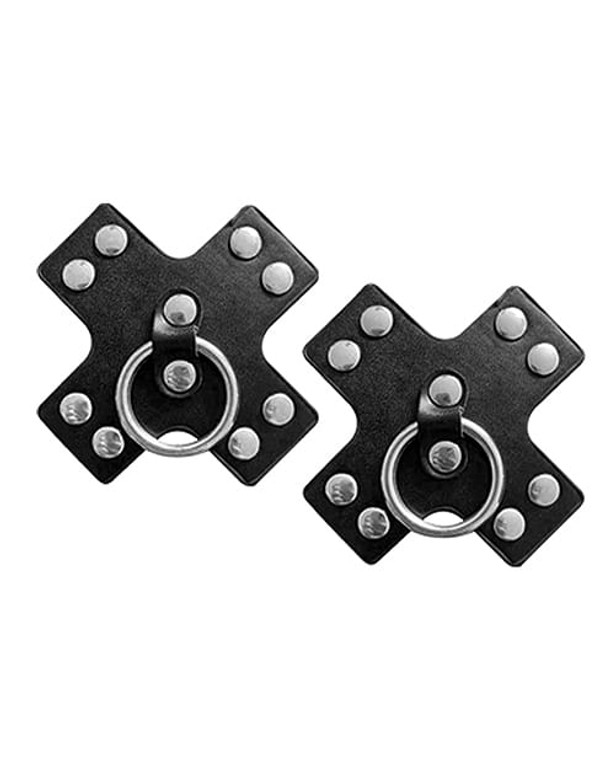 Nipplicious Seducer Leather Pasties w/Ring - Black X615-HP3458