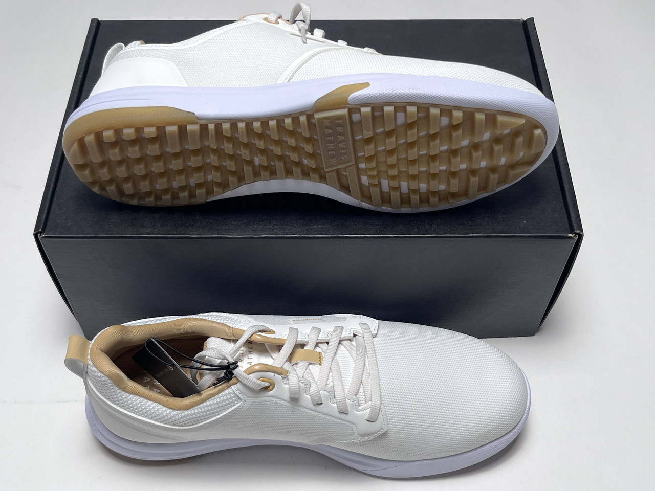 Travis Mathew White Golf Shoe Travis Mathew The Daily Pro Hybrid Golf Shoes White Gum Mens  main image 2