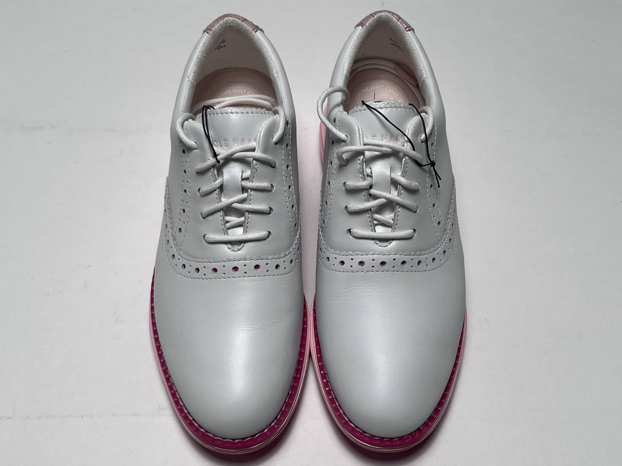 Cole Haan OG Shortwing Golf Golf Shoes White Crystal Rose Womens