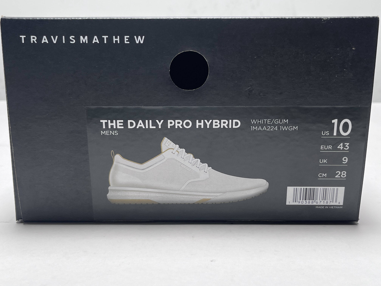 Travis Mathew The Daily Pro Hybrid Golf Shoes White Gum Mens 