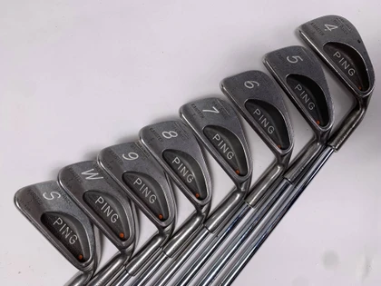 Ping Karsten I Iron Set 4-PW+SW Orange Dot 2* Flat Stiff Steel Mens RH, 1 of 12